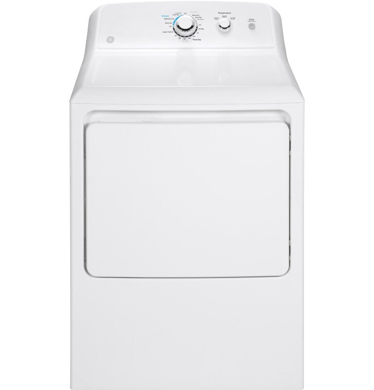GE 6.2 cu. ft. Capacity Gas Dryer with Up To 120 ft. Venting and Shallow Depth - White (GTX33GASKWW)