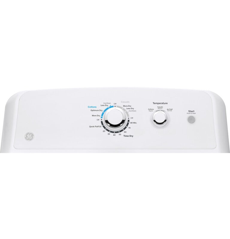 GE 6.2 cu. ft. Capacity Gas Dryer with Up To 120 ft. Venting and Shallow Depth - White (GTX33GASKWW)