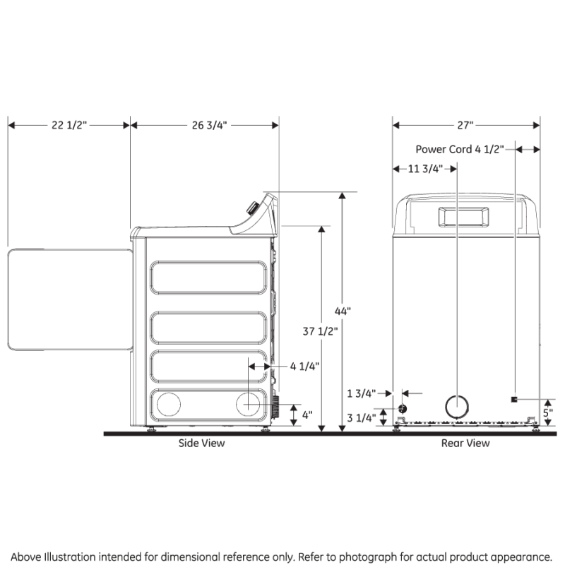 GE 6.2 cu. ft. Capacity Gas Dryer with Up To 120 ft. Venting and Shallow Depth - White (GTX33GASKWW)