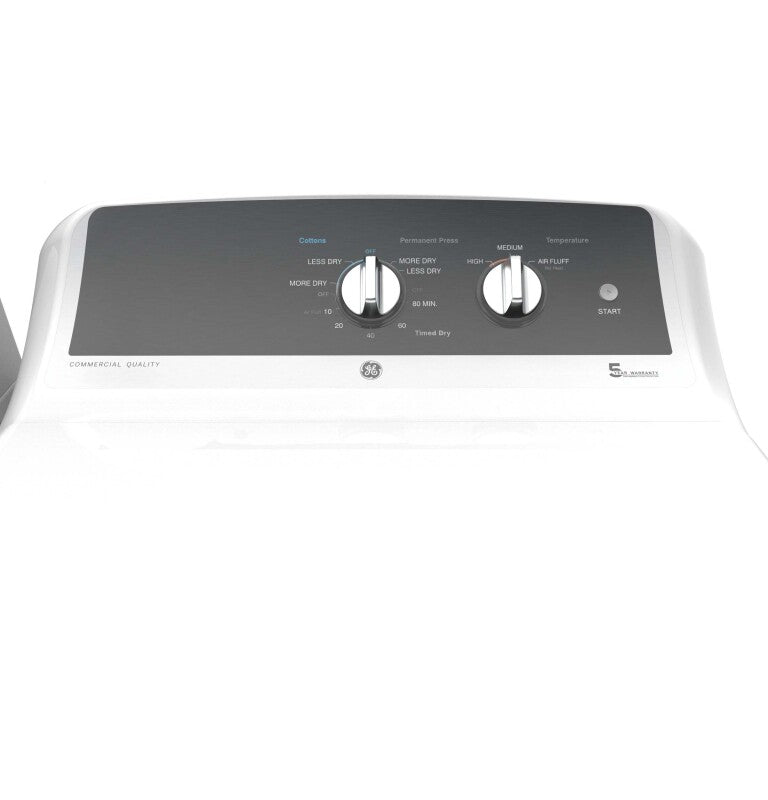 GE 6.2 cu. ft. Capacity Gas Dryer with Up To 120 ft. Venting and 5-yr Limited Warranty - White (GTX52GASPWB)