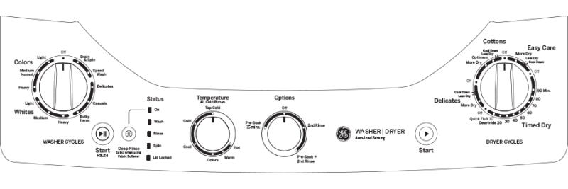 GE Unitized Spacemaker 2.3 cu. ft. Capacity Washer with Stainless Steel Basket and 4.4 cu. ft. Capacity Electric Dryer - White on White (GUD24ESSMWW)