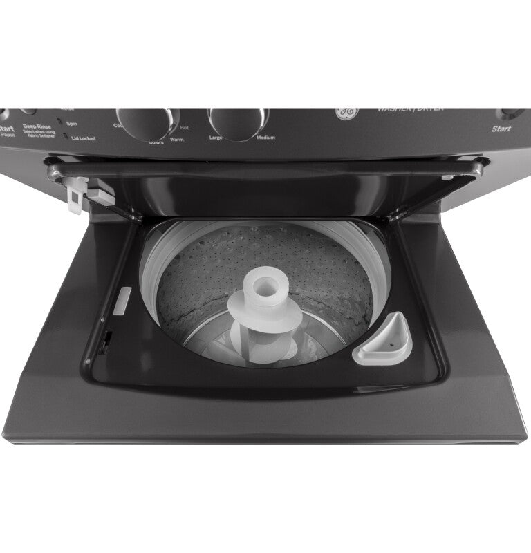 GE GE LDY STACK 27" W/ GAS DRYER DIAMOND GRAY - Diamond Gray (GUD27GSPMDG)
