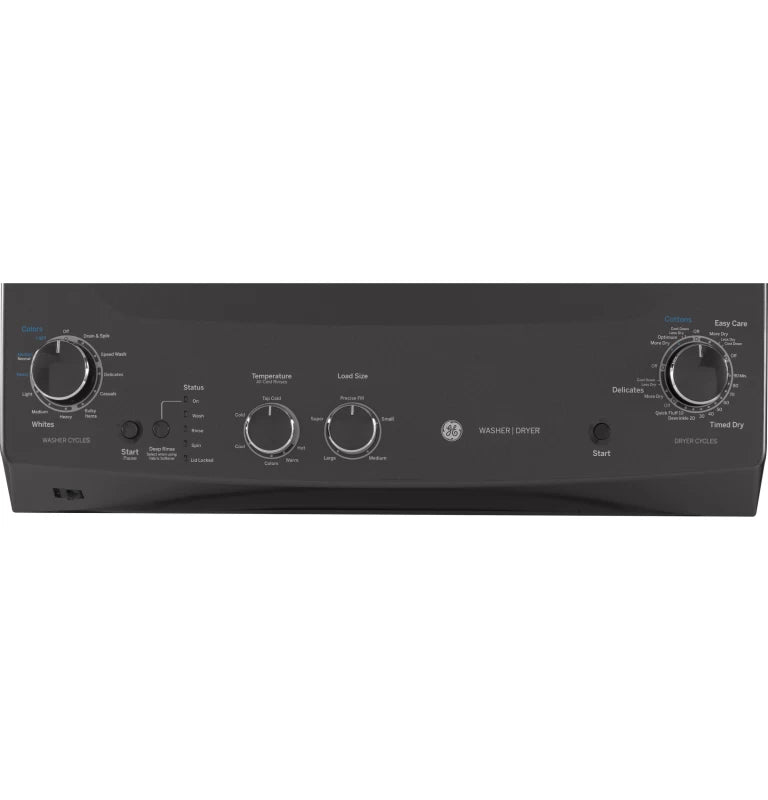 GE Unitized Spacemaker 3.8 cu. ft. Capacity Washer with Stainless Steel Basket and 5.9 cu. ft. Capacity Gas Dryer - Diamond Gray (GUD27GSPMDG)