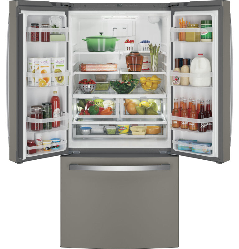 GE 18.6 Cu. Ft. Counter-Depth French-Door Refrigerator - Fingerprint Resistant Slate (GWE19JMLES)