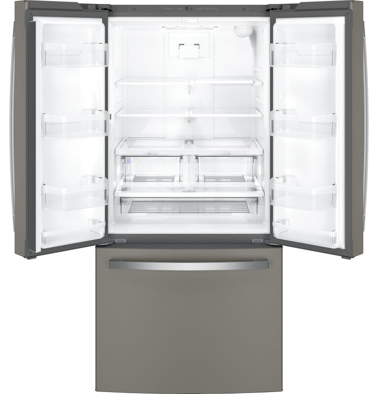 GE 18.6 Cu. Ft. Counter-Depth French-Door Refrigerator - Fingerprint Resistant Slate (GWE19JMLES)