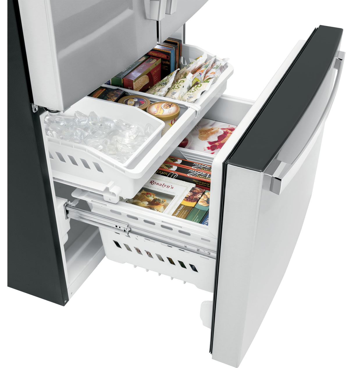 GE 21.9 Cu. Ft. Fingerprint Resistant Counter-Depth French-Door Refrigerator - Stainless Steel (GWE22JYMFS)