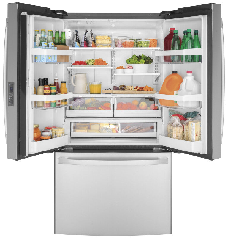 GE 23.1 Cu. Ft. Counter-Depth Fingerprint Resistant French-Door Refrigerator - Stainless Steel (GWE23GYNFS)