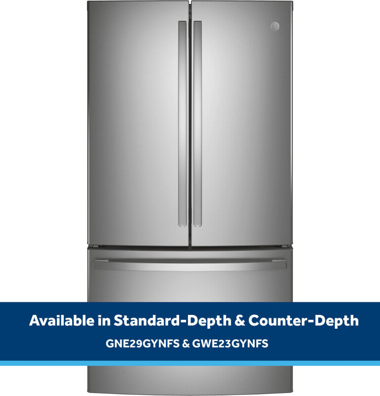 GE 23.1 Cu. Ft. Counter-Depth Fingerprint Resistant French-Door Refrigerator - Stainless Steel (GWE23GYNFS)