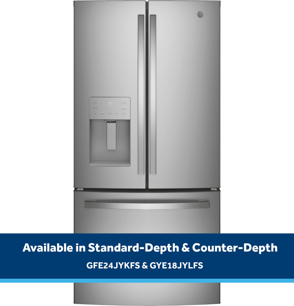 GE 17.5 Cu. Ft. Counter-Depth French-Door Refrigerator - Stainless Steel (GYE18JYLFS)