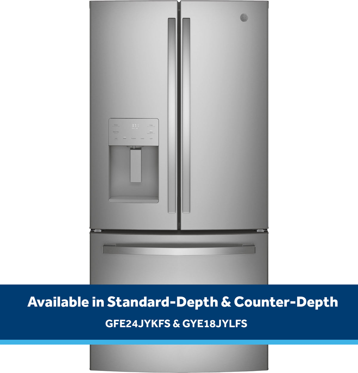 GE 17.5 Cu. Ft. Counter-Depth French-Door Refrigerator - Fingerprint Resistant Stainless Steel (GYE18JYLFS)