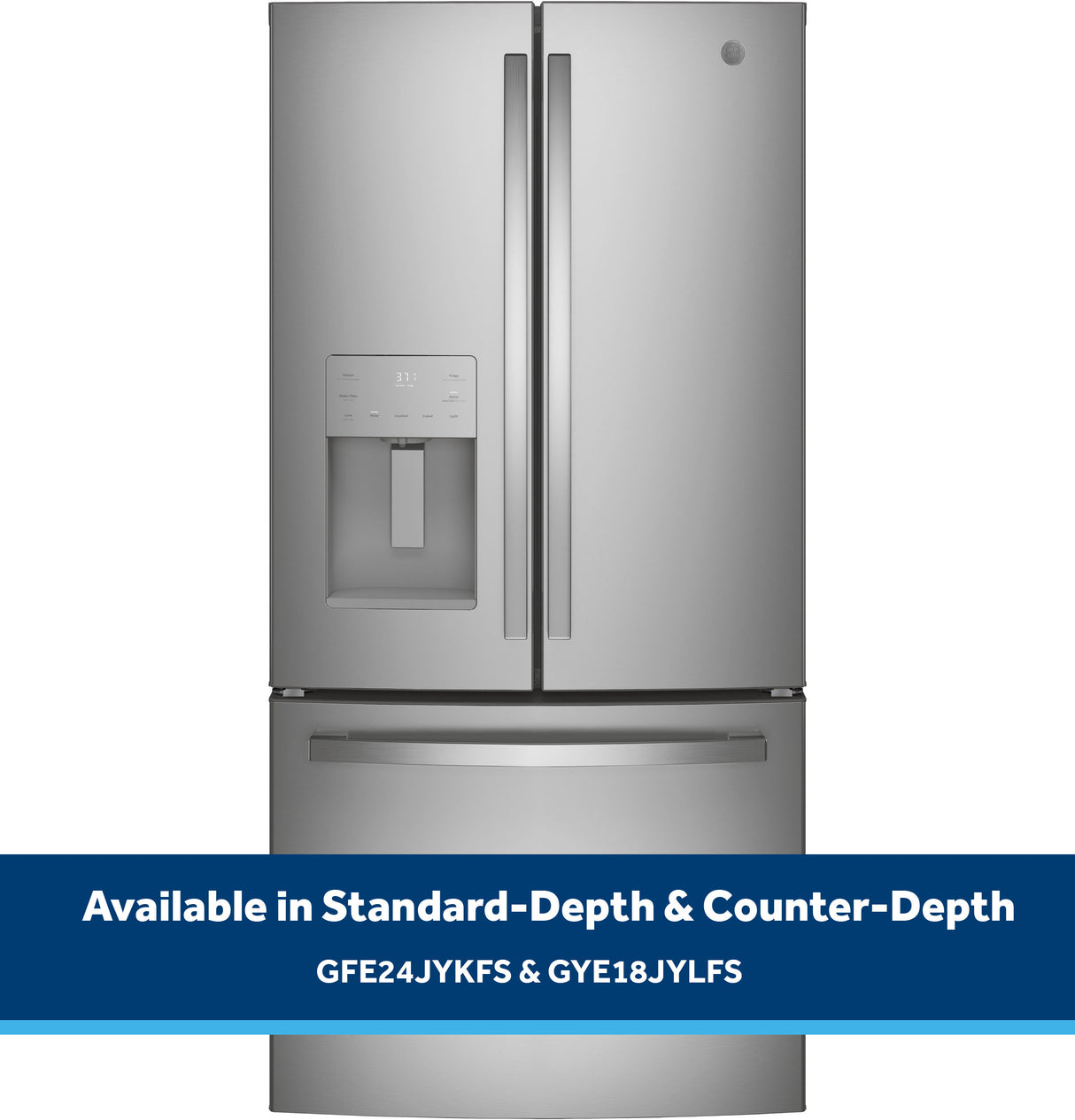 GE 17.5 Cu. Ft. Counter-Depth French-Door Refrigerator - Fingerprint Resistant Stainless Steel (GYE18JYLFS)