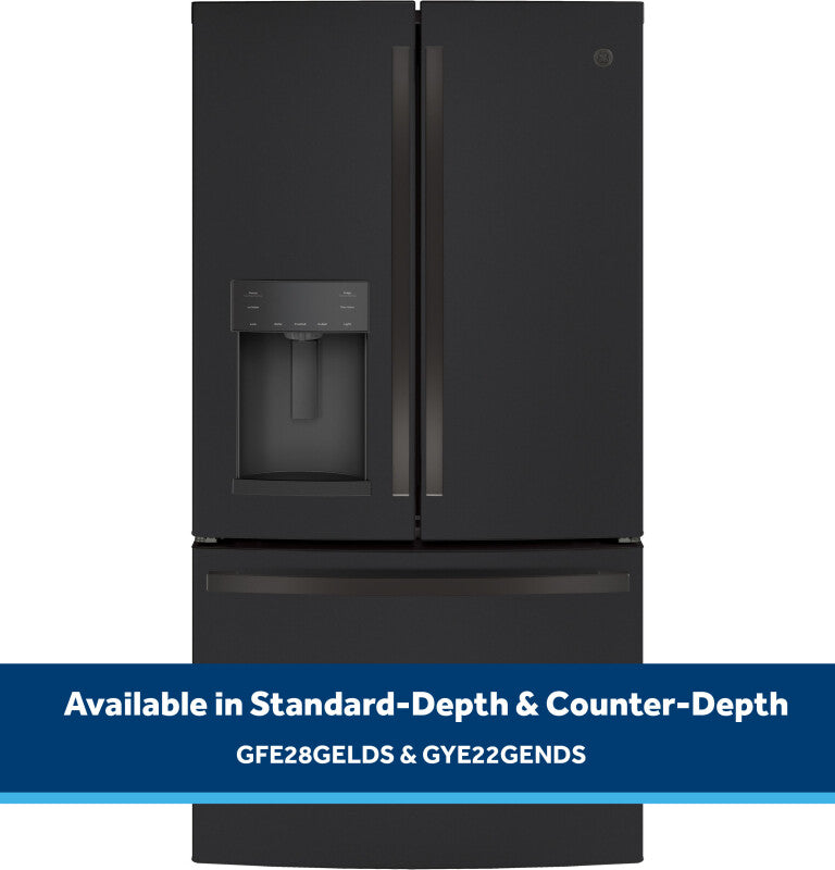 GE 22.1 Cu. Ft. Counter-Depth French-Door Refrigerator - Black Slate (GYE22GENDS)