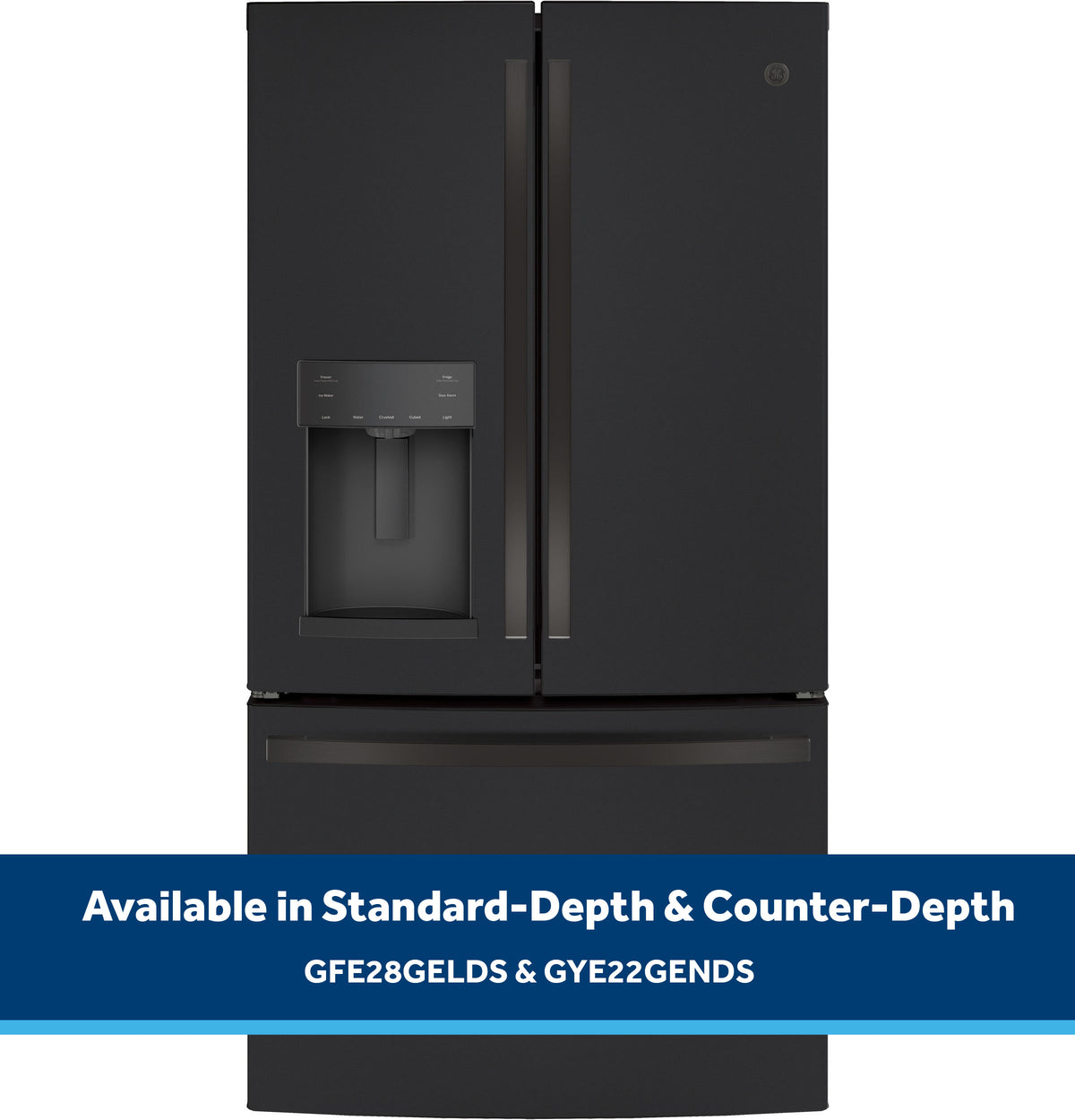 GE 22.1 Cu. Ft. Counter-Depth French-Door Refrigerator - Fingerprint Resistant Black Slate (GYE22GENDS)