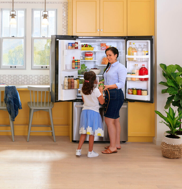 GE 22.1 Cu. Ft. Counter-Depth Fingerprint Resistant French-Door Refrigerator - Fingerprint Resistant Stainless Steel (GYE22GYNFS)