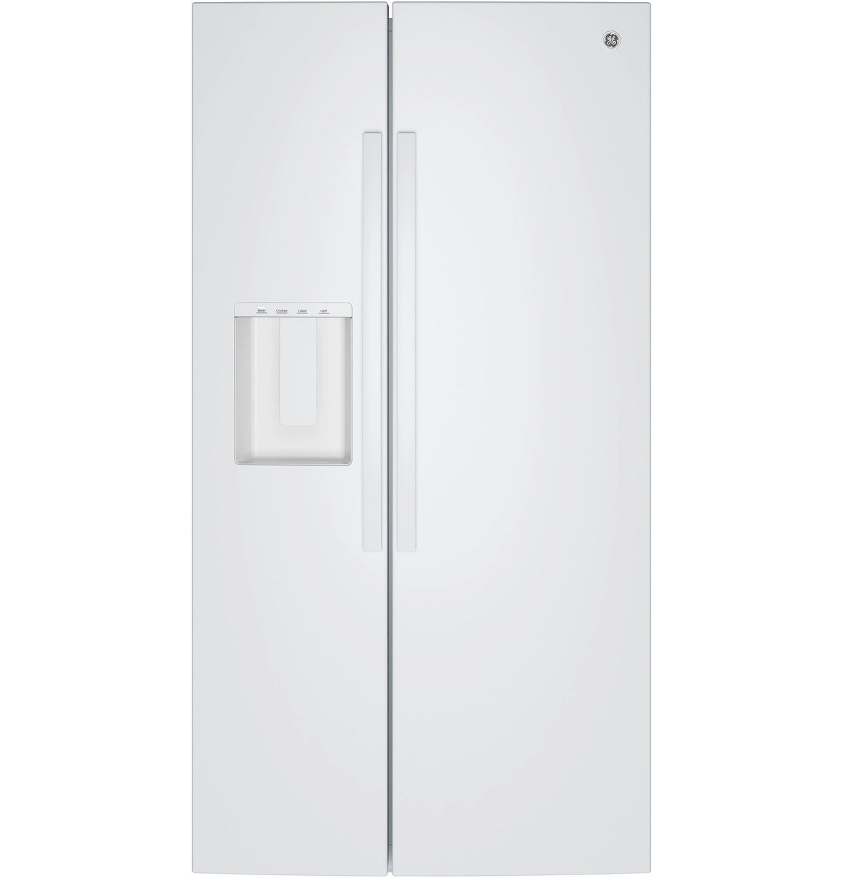 GE 23.6 Cu. Ft. Counter-Depth Side-By-Side Refrigerator with Extra Tall Dispenser and In-Door Icemaker - White (GZE24NGYWW)