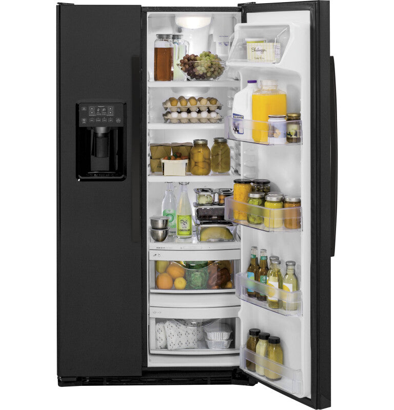 GE GE® 21.9 Cu. Ft. Counter-Depth Side-By-Side Refrigerator - Black (GZS22DGJBB)