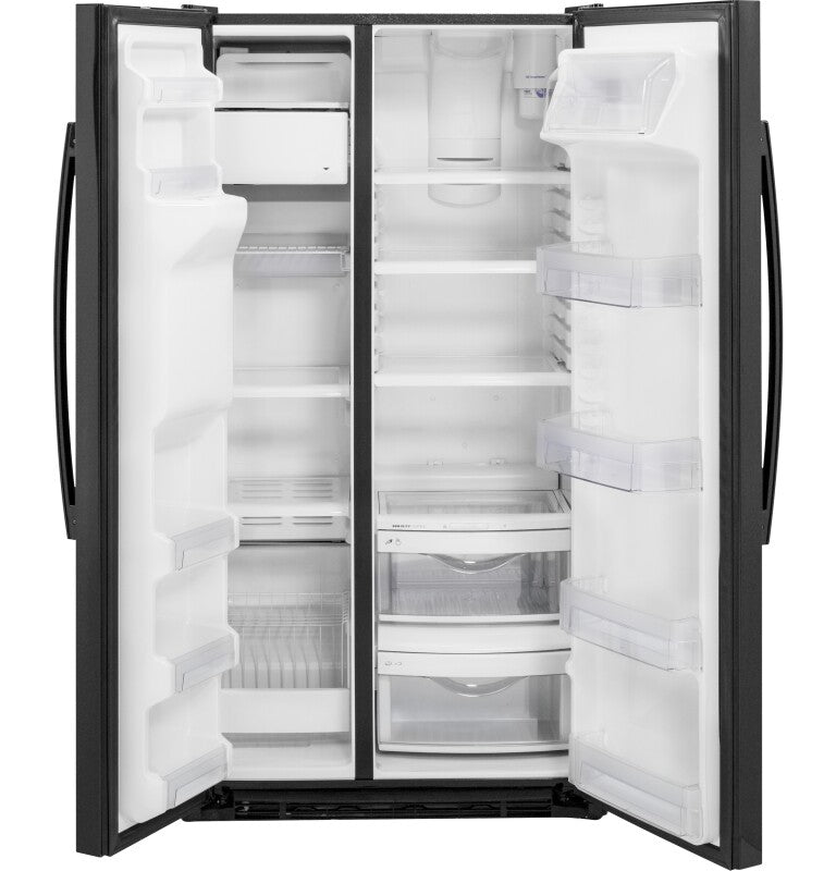 GE GE® 21.9 Cu. Ft. Counter-Depth Side-By-Side Refrigerator - Black (GZS22DGJBB)