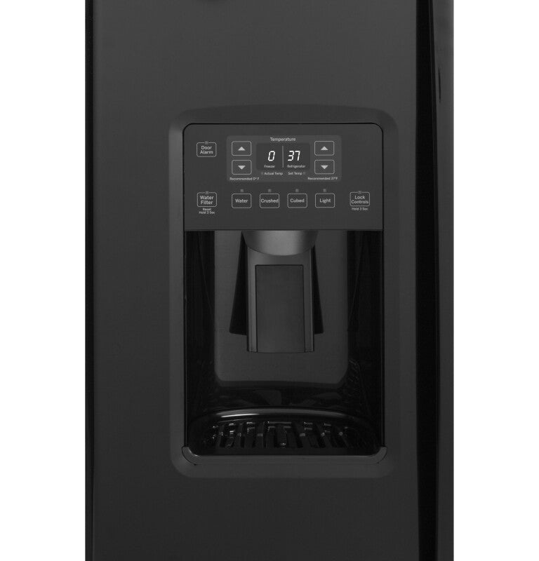 GE 21.9 Cu. Ft. Counter-Depth Side-By-Side Refrigerator - Black (GZS22DGJBB)