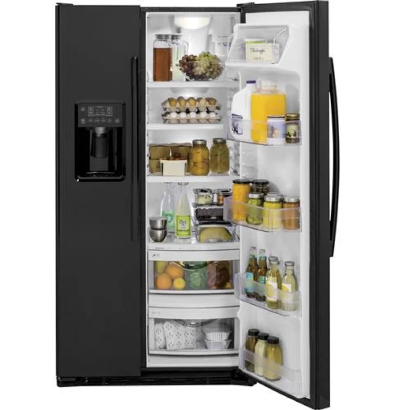 GE 21.9 Cu. Ft. Counter-Depth Side-By-Side Refrigerator - Black (GZS22DGJBB)
