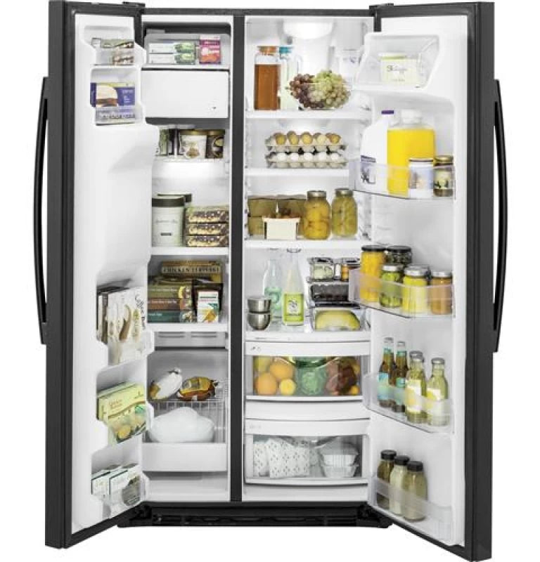 GE 21.9 Cu. Ft. Counter-Depth Side-By-Side Refrigerator - Black (GZS22DGJBB)