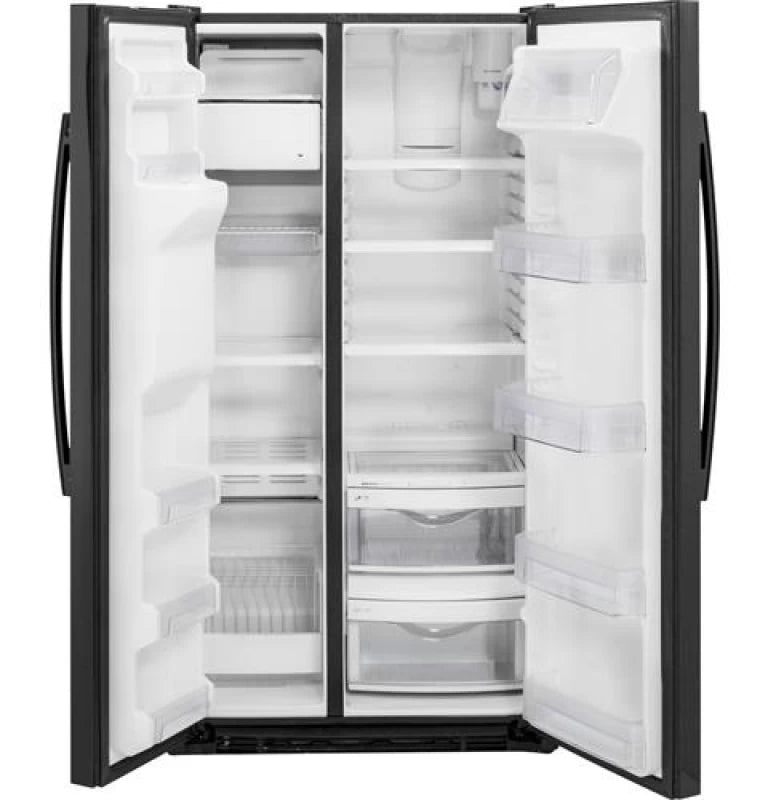 GE 21.9 Cu. Ft. Counter-Depth Side-By-Side Refrigerator - Black (GZS22DGJBB)