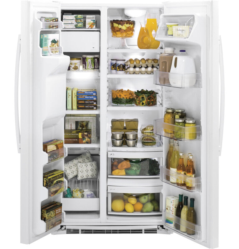 GE 21.9 Cu. Ft. Counter-Depth Side-By-Side Refrigerator - White (GZS22DGJWW)