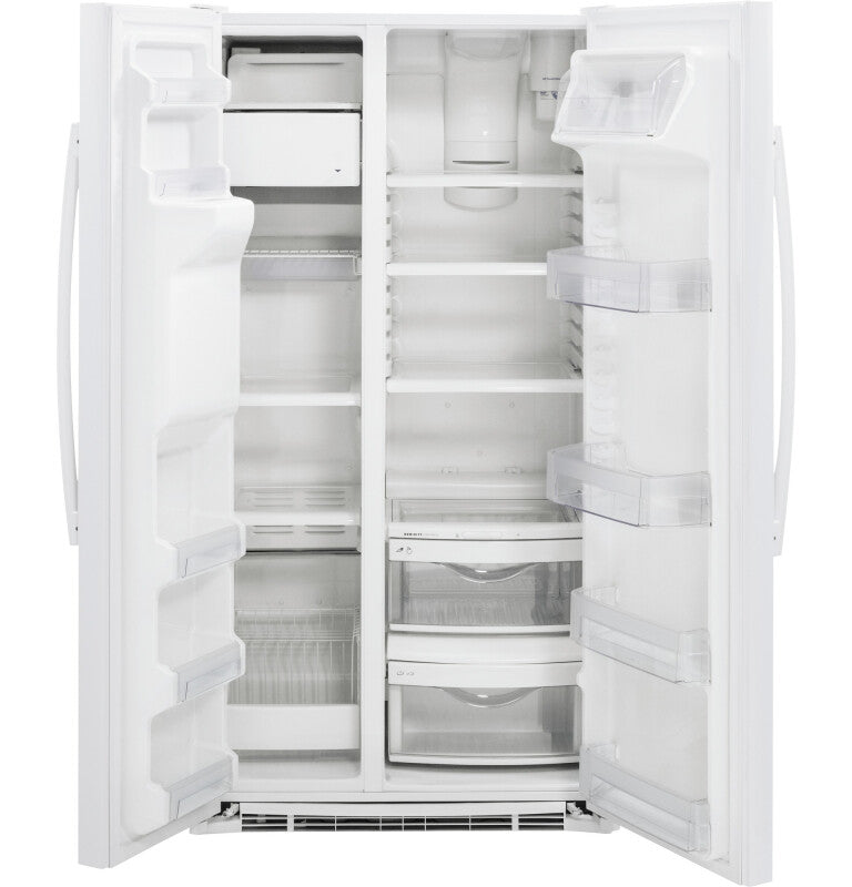 GE 21.9 Cu. Ft. Counter-Depth Side-By-Side Refrigerator - White (GZS22DGJWW)