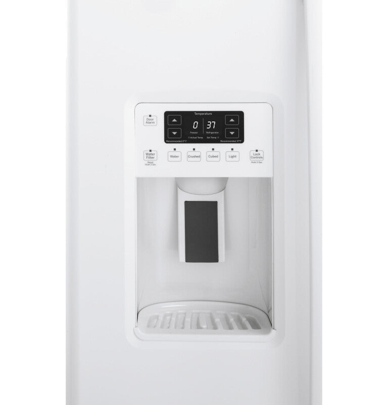 GE 21.9 Cu. Ft. Counter-Depth Side-By-Side Refrigerator - White (GZS22DGJWW)