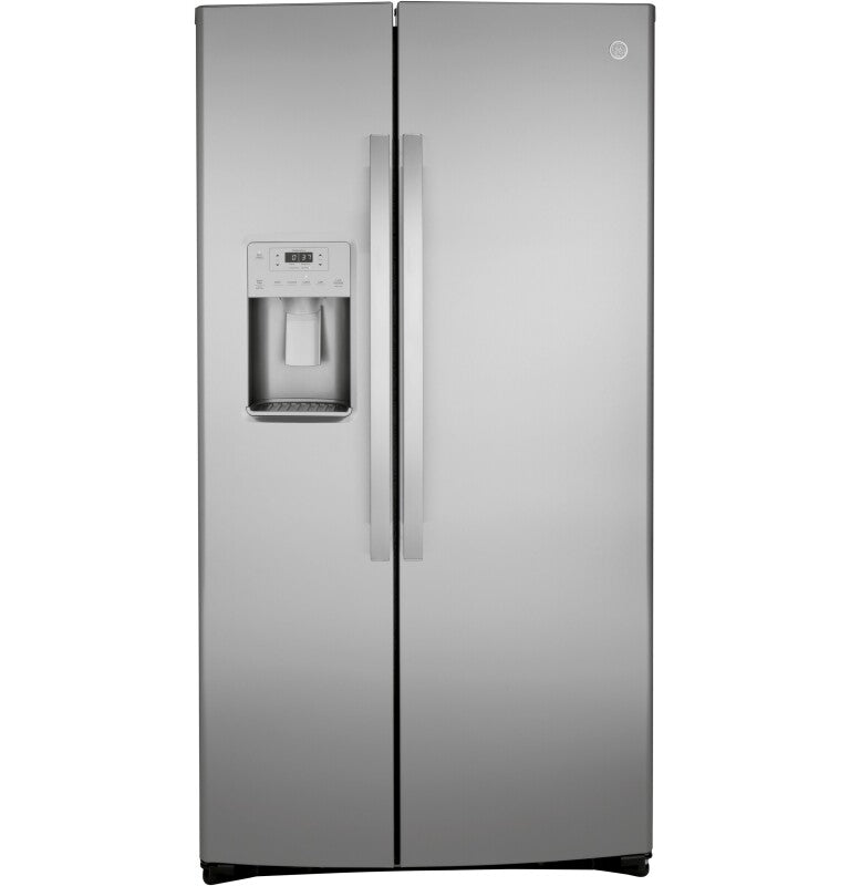 GE 21.8 Cu. Ft. Counter-Depth Fingerprint Resistant Side-By-Side Refrigerator - Fingerprint Resistant Stainless (GZS22IYNFS)