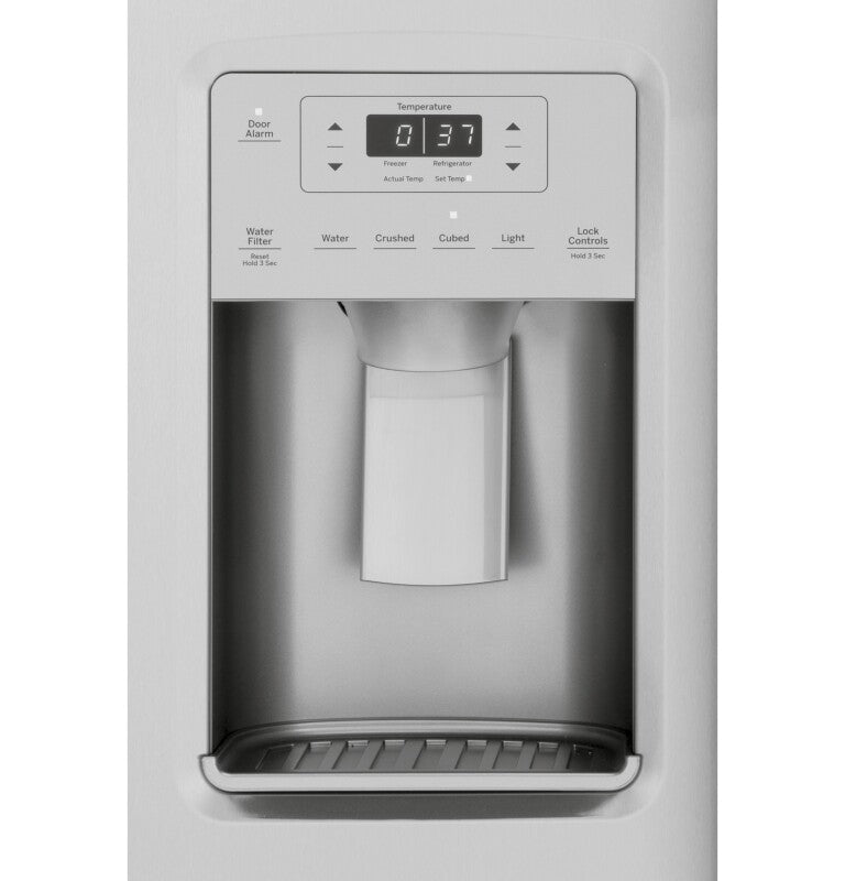 GE 21.8 Cu. Ft. Counter-Depth Fingerprint Resistant Side-By-Side Refrigerator - Fingerprint Resistant Stainless (GZS22IYNFS)