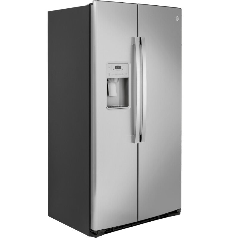 GE 21.8 Cu. Ft. Counter-Depth Fingerprint Resistant Side-By-Side Refrigerator - Fingerprint Resistant Stainless (GZS22IYNFS)