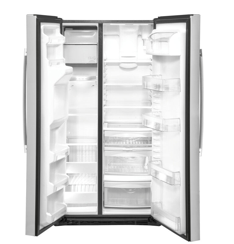 GE 21.8 Cu. Ft. Counter-Depth Fingerprint Resistant Side-By-Side Refrigerator - Fingerprint Resistant Stainless (GZS22IYNFS)