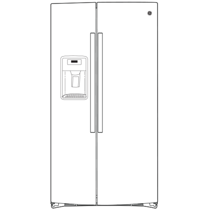 GE 21.8 Cu. Ft. Counter-Depth Fingerprint Resistant Side-By-Side Refrigerator - Fingerprint Resistant Stainless (GZS22IYNFS)