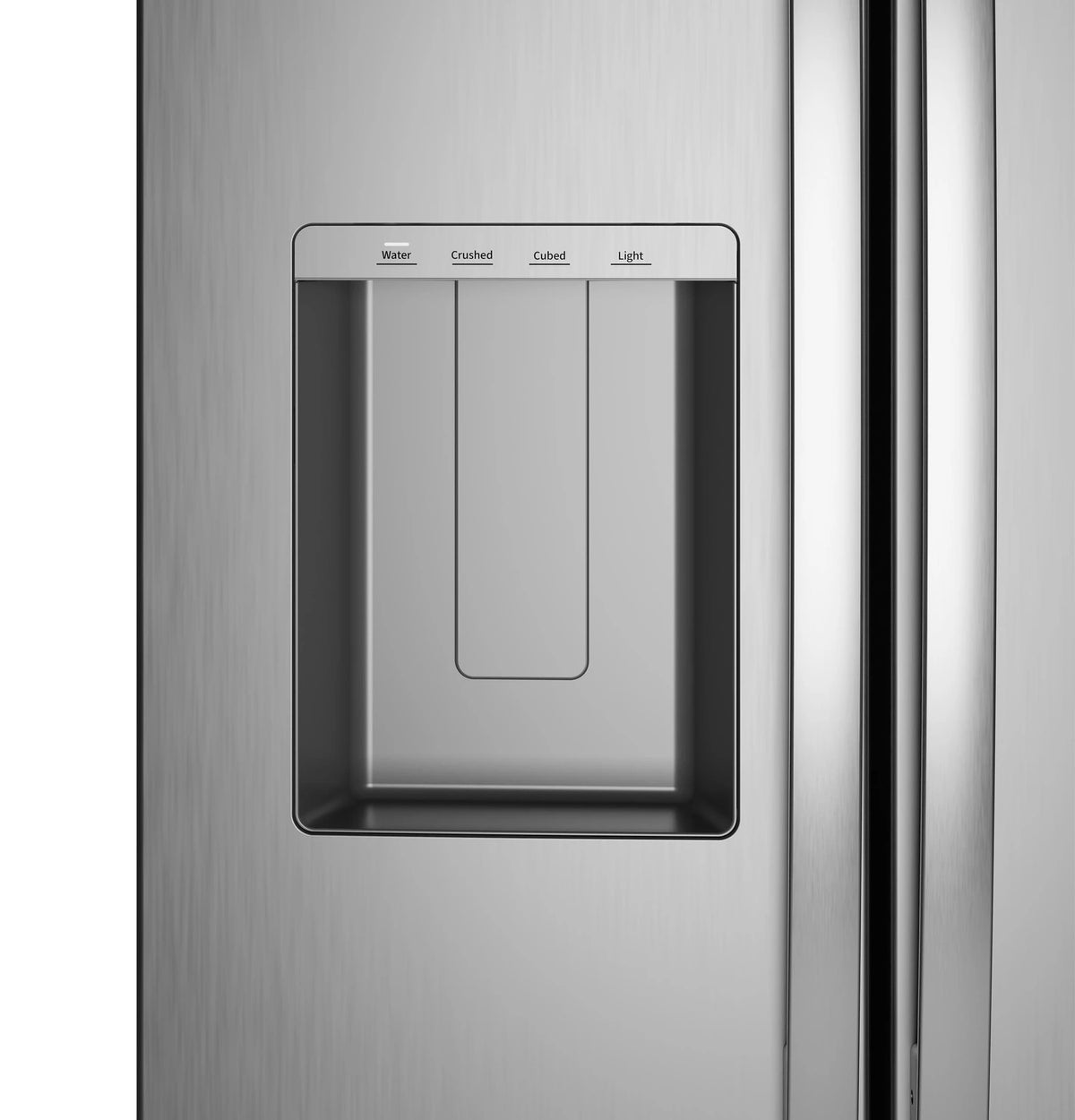 GE 23.5 Cu. Ft. Counter-Depth Side-By-Side Refrigerator with LED Light Walls and Extra Tall Dispenser - Fingerprint Resistant Stainless (GZS24PYYFS)