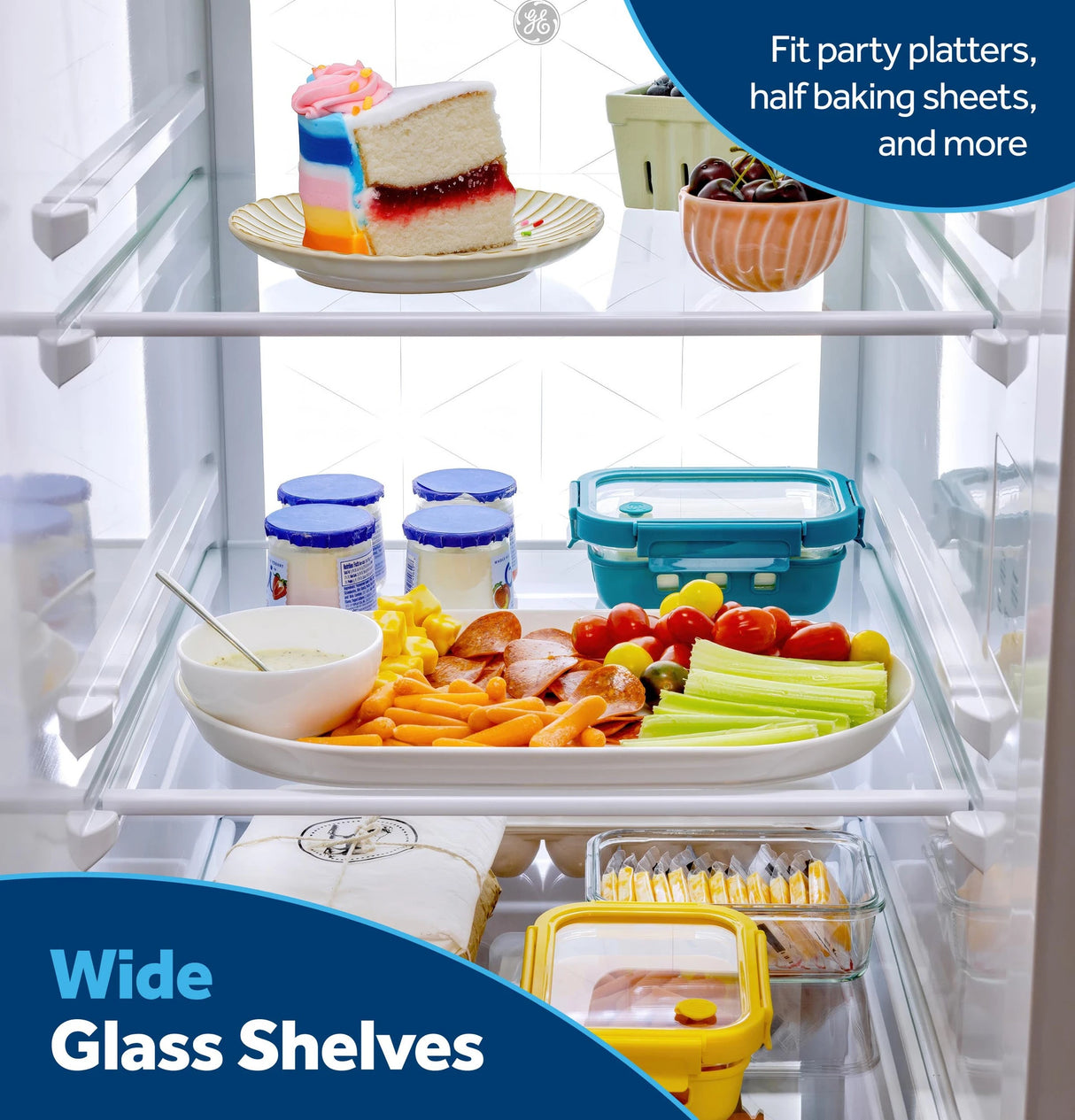 GE 23.5 Cu. Ft. Counter-Depth Side-By-Side Refrigerator with LED Light Walls and Extra Tall Dispenser - Fingerprint Resistant Stainless (GZS24PYYFS)