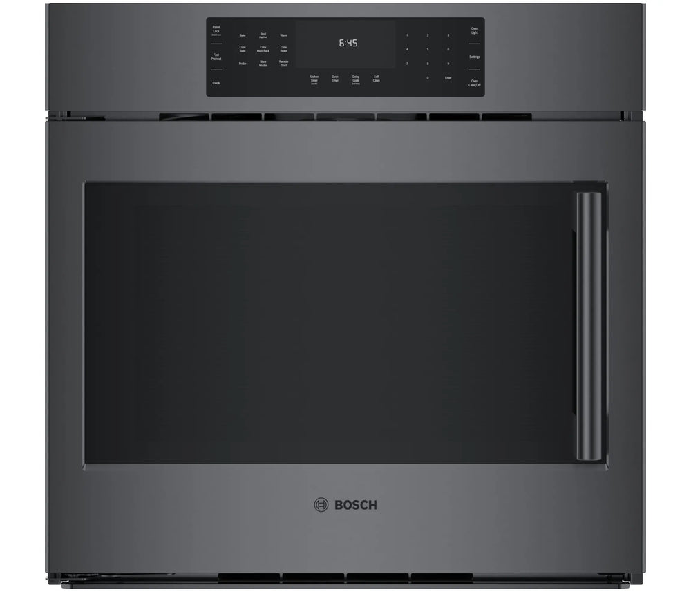 Bosch 800 Series Single Wall Oven 30'' Left SideOpening Door - Black Stainless Steel (HBL8444LUC)