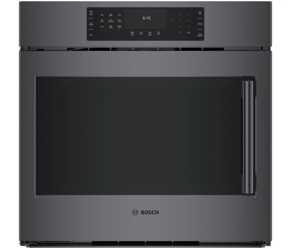 Bosch 800 Series Single Wall Oven 30'' Left SideOpening Door - Black Stainless Steel (HBL8444LUC)