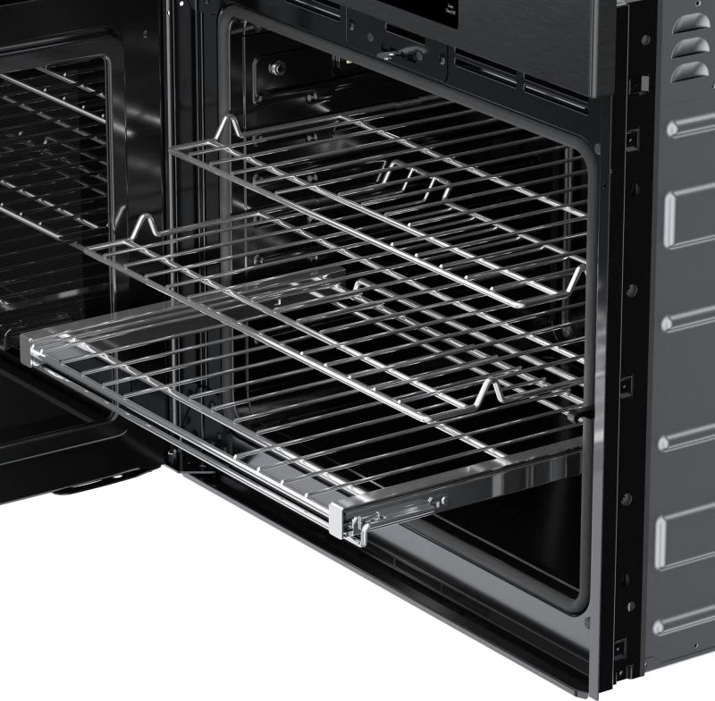 Bosch 800 Series Single Wall Oven 30'' Left SideOpening Door - Black Stainless Steel (HBL8444LUC)