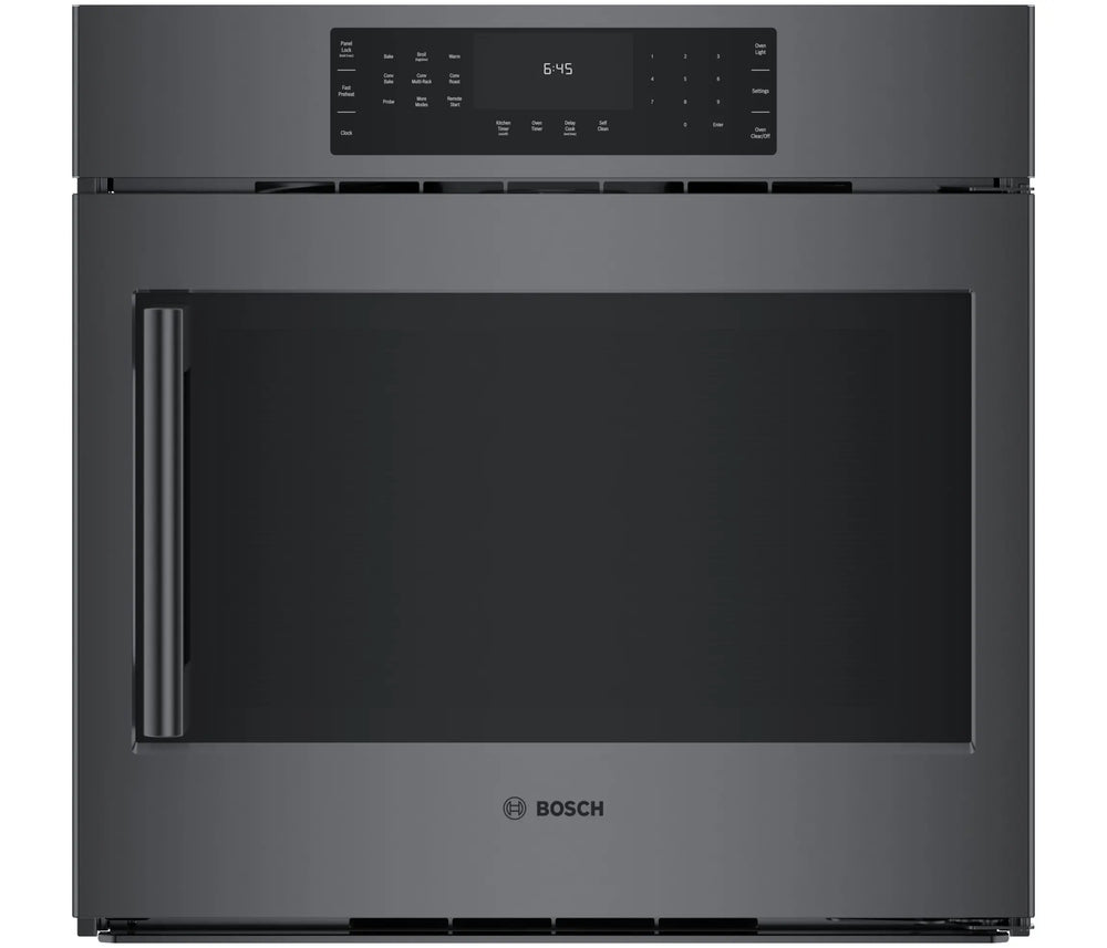 Bosch 800 Series Single Wall Oven 30'' Right SideOpening Door - Black Stainless Steel (HBL8444RUC)