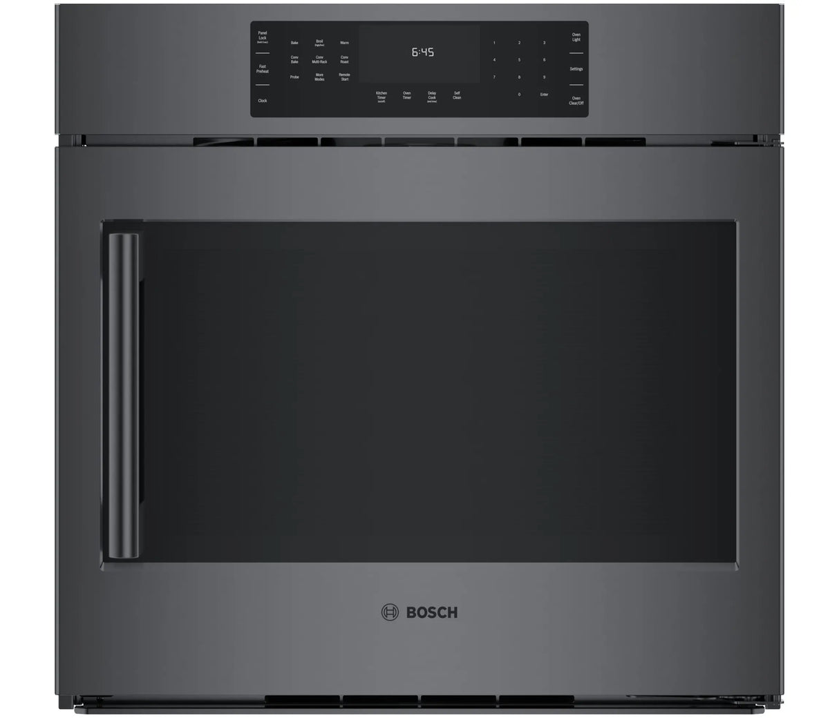 Bosch 800 Series Single Wall Oven 30'' Right SideOpening Door - Black Stainless Steel (HBL8444RUC)