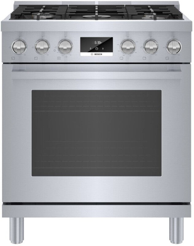 Bosch 800 Series Dual Fuel Freestanding Range 30'' - Stainless (HDS8055U)