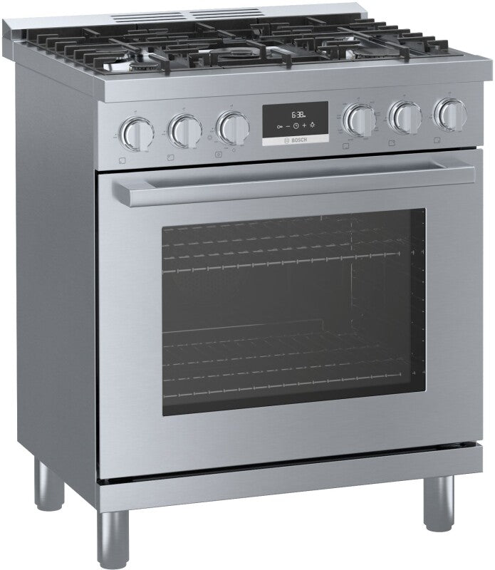 BOSCH 800 Series Dual Fuel Freestanding Range 30'' - Stainless Steel (HDS8055U)