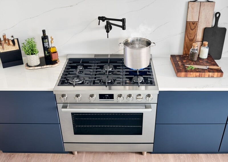 BOSCH 800 Series Dual Fuel Freestanding Range 36'' - Stainless Steel (HDS8655U)