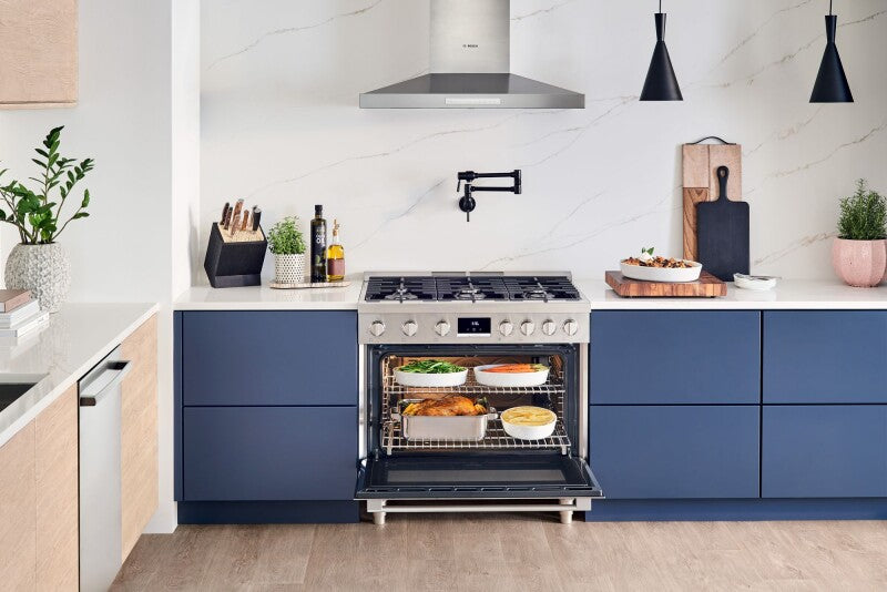 BOSCH 800 Series Dual Fuel Freestanding Range 36'' - Stainless Steel (HDS8655U)