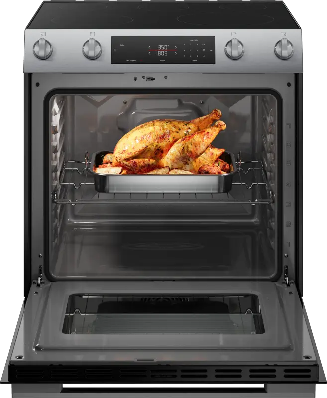 BOSCH 100 Series Electric Slide-in Range 30'' - Stainless Steel (HEF1050MU)