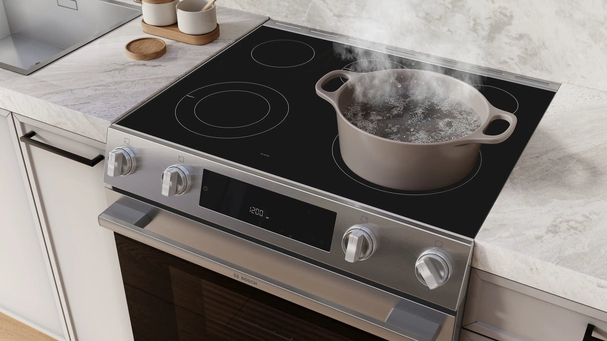 BOSCH 300 Series Electric Slide-in Range 30'' - Stainless Steel (HEF3050MU)