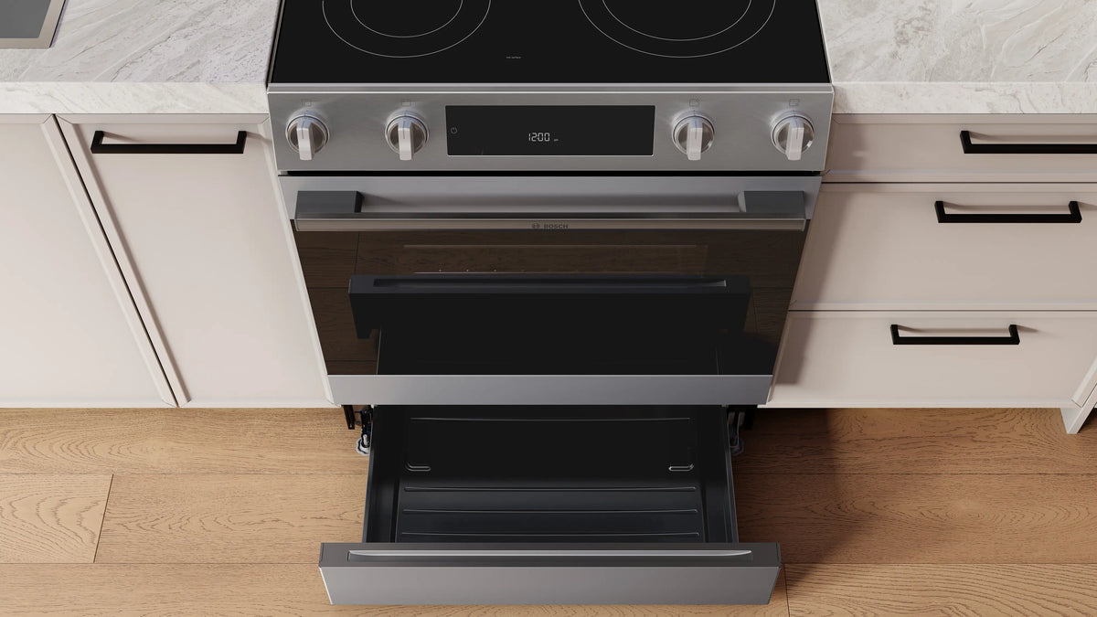 BOSCH 300 Series Electric Slide-in Range 30'' - Stainless Steel (HEF3050MU)