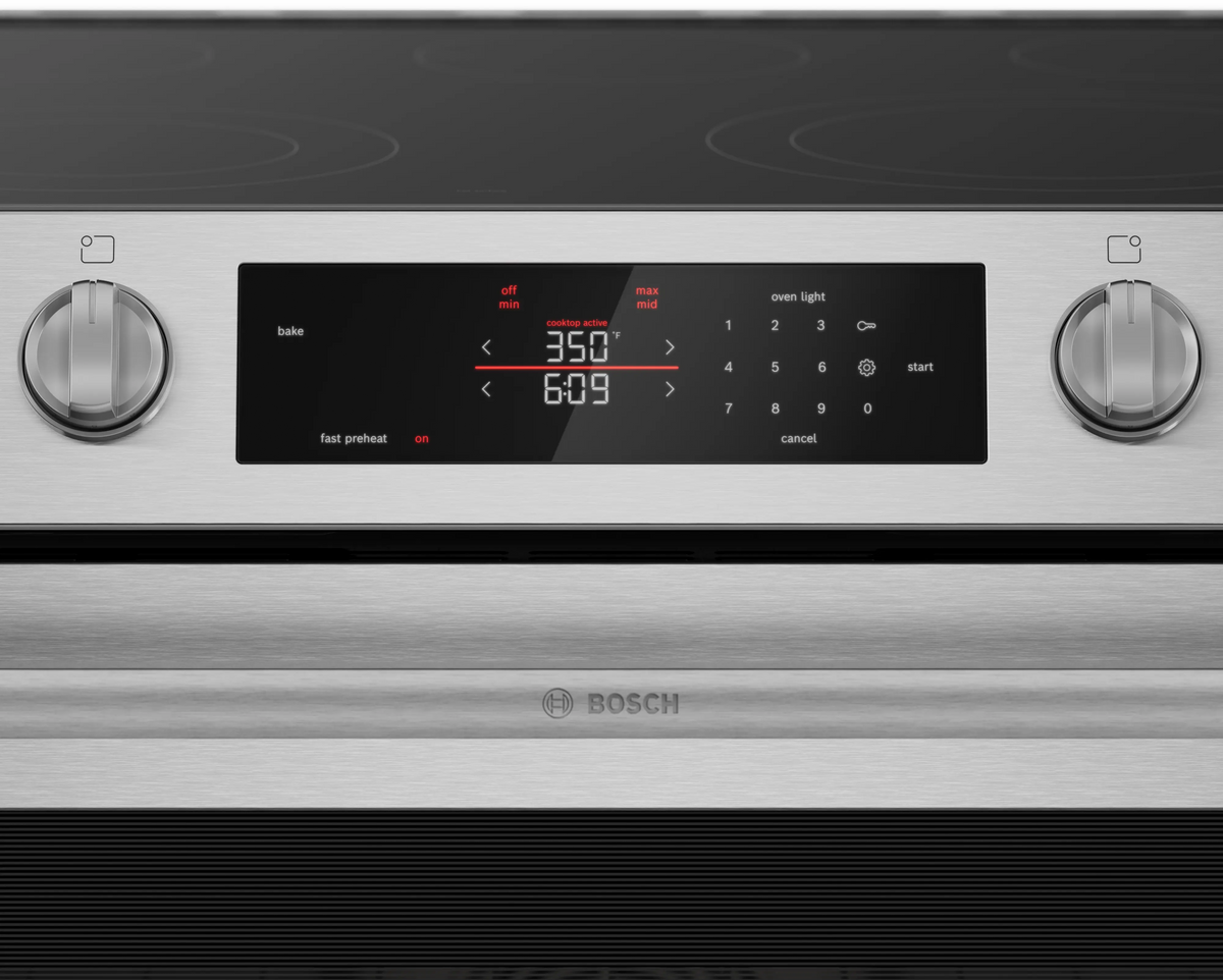 BOSCH 300 Series Electric Slide-in Range 30'' - Stainless Steel (HEF3050MU)