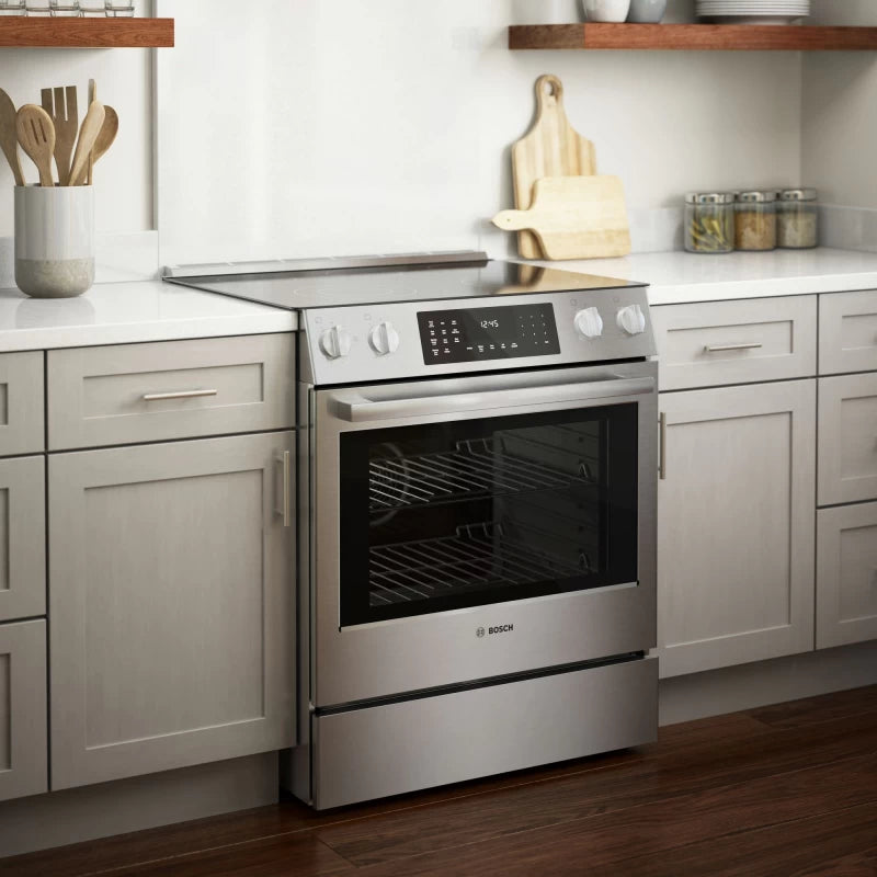 BOSCH 800 Series Electric Slide-in Range 30'' - Stainless Steel (HEI8056U)