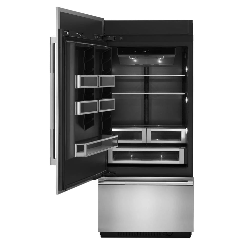 JENNAIR 36” Panel-ready Built-in Bottom-freezer Refrigerator (left-hand Door Swing) - Black Trim/Panel Ready (JB36NXFXLE)